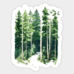 Cute Pine Tree Woodlands - Hiking Trail Sticker